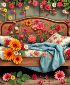 Weathered Relic Floral Bed Paint By Numbers