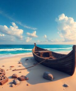 Weathered Shipwreck Sandbar Paint By Numbers