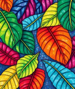 Mosaic Leaves Paint Numbers