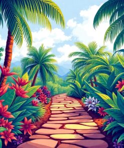 Weathered Tropical Path Marker Paint By Numbers