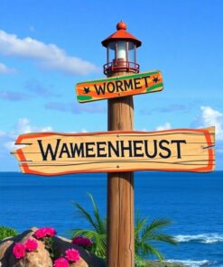 Tropical Signpost Paint Numbers