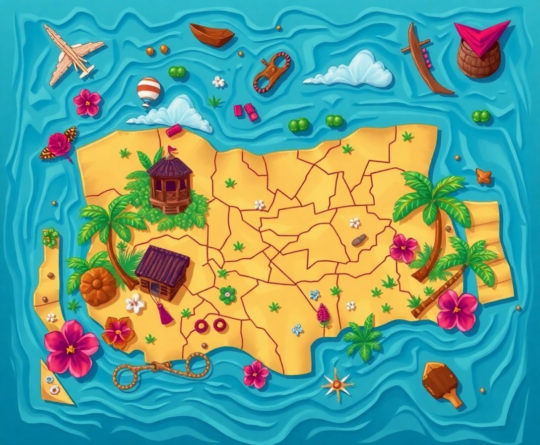 weathered-tropical-treasure-map-paint-by-numbers-kit