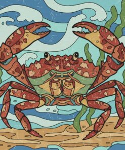 Weathered Vintage Crab Portrait Paint By Numbers