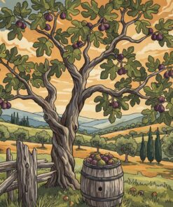 Weathered Wood Fig Orchard Paint By Numbers