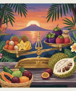 Weighing Vintage Island Fruits Paint By Numbers