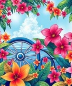 Wheels Beneath Tropical Blooms Paint By Numbers
