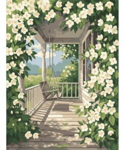 White Jasmine Vintage Porch Paint By Numbers