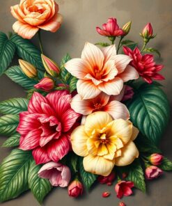 Tropical Blooms Paint Numbers