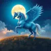 Winged Horse At Moonlight Illustration Paint By Numbers