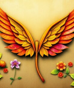 Winged Leaf Manuscript Paint By Numbers