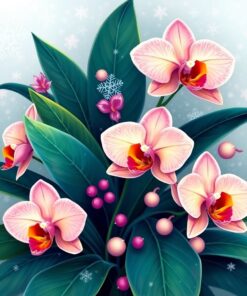 Tropical Orchids Paint Numbers