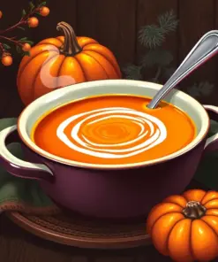 Winter Roasted Pumpkin Soup paint by numbers