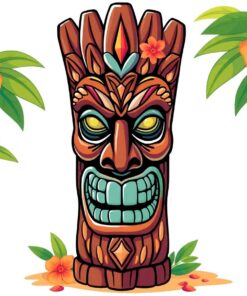Wooden Tropical Ceremonial Idol Paint By Numbers