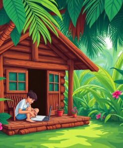 Tropical Fronds Paint Numbers