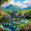 Zebras By Lush Waters Paint By Numbers