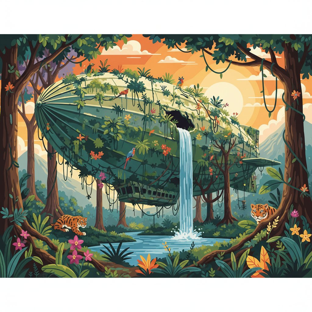 zeppelin-reclaimed-by-jungle-paint-by-numbers-kit-pop-culture
