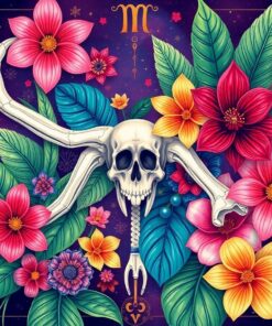 Zodiac Bone Tropical Flora Paint By Numbers