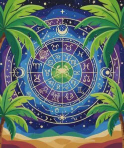 Zodiac Sphere Amidst Palms Paint By Numbers