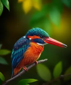 Amazonian Kingfisher paint by numbers