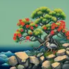 Ancient Bonsai Tropical Coast Paint By Numbers