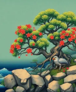 Ancient Bonsai Tropical Coast Paint By Numbers