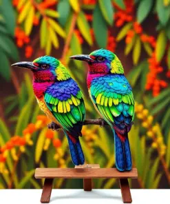 Antique Ceiba Bird Weavers paint by numbers