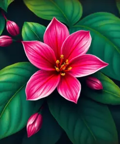 Antique Diary Tropical Blossom Paint By Numbers