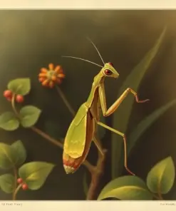 Antique Mantis Botanical Study paint by numbers