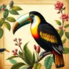 Antique Toucan Botanical Study paint by numbers