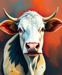 Charming Cow Portrait Paint by Numbers