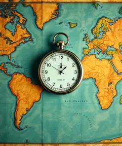 Chronometer On Vintage Map Paint By Numbers