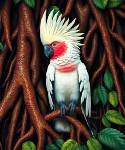 Cockatoo In Strangler Roots Paint By Numbers