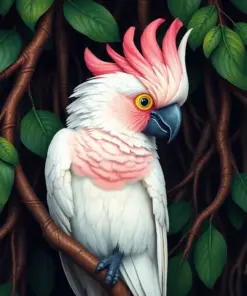 Cockatoo In Strangler Roots Paint By Numbers