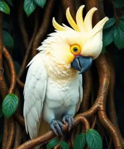 Cockatoo In Strangler Roots Paint By Numbers