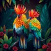 Crowned Raggiana Paradise Birds paint by numbers