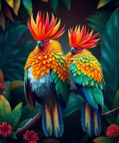 Crowned Raggiana Paradise Birds paint by numbers