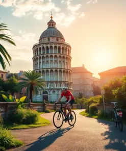 Cycling Tropical Sunlit Pisa Paint By Numbers