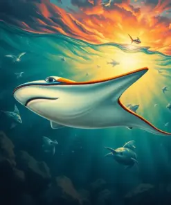 Gliding Vintage Ocean Ray Paint By Numbers