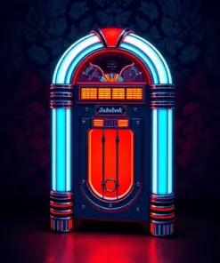 Glowing Caribbean Blue Jukebox Paint By Numbers