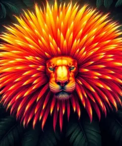 Glowing Tropical Lion's Mane paint by numbers