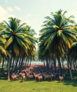 Herd Beneath Coconut Palms paint by numbers