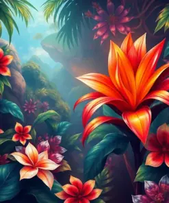 Hillstar Approaching Tropical Bloom paint by numbers