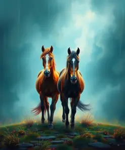 Horses Await The Monsoon Paint By Numbers