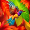 Hovering Tropical Jewel Bird paint by numbers