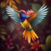 Hovering Tropical Jewel Bird paint by numbers