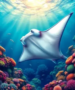 Majestic Manta Reef Glide paint by numbers