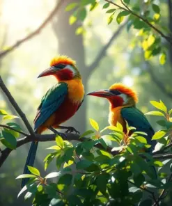 Manakins In Dappled Light paint by numbers