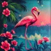 Midnight Miami Flamingo Pop Paint By Numbers