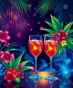Midnight Tropical Crystal Cheers Paint By Numbers