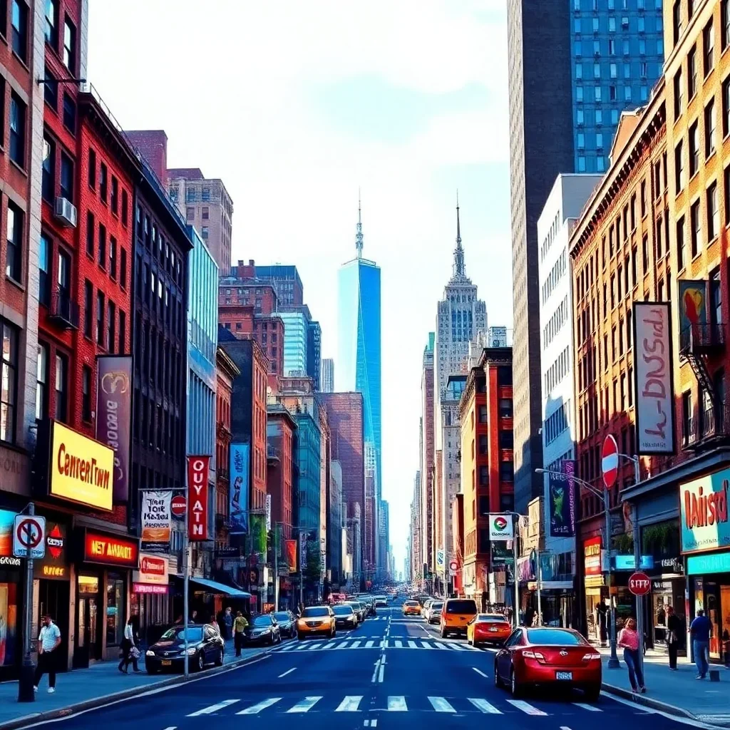 completed artwork display New York Manhattan Street Cities paint by numbers